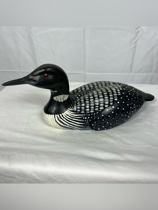 Other - Vintage solid wood hand-painted duck.